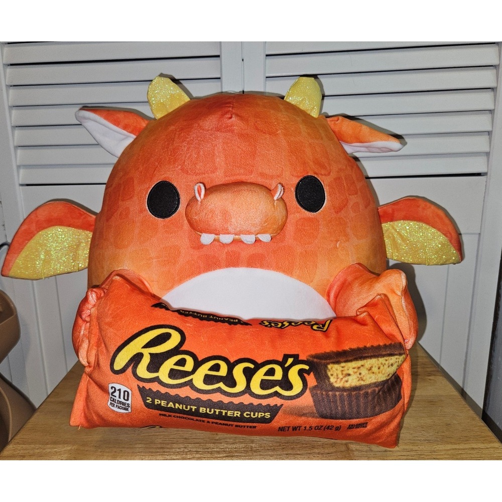 ZURU Snackles Orange Dragon Reese's Peanut Butter Cups Plush Toy 15 inch